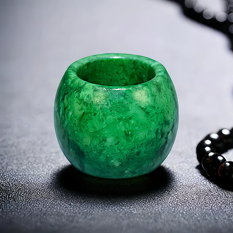 Vintage Fashion Ai - 22mm Green Real Jade Rings for