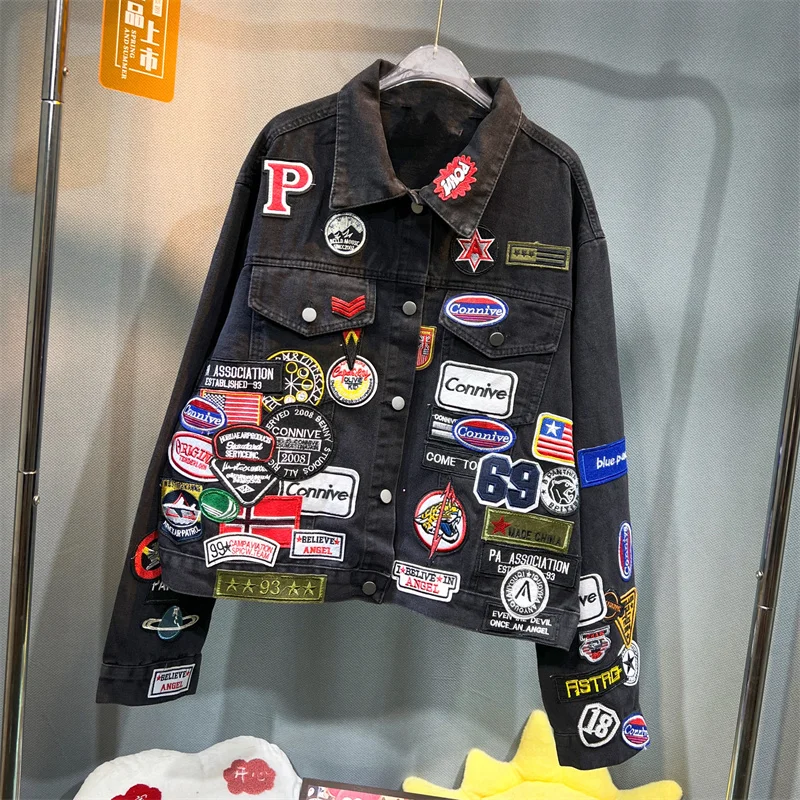 Patchwork Jean Jacket - Spring and Autumn New Men's Embroidered