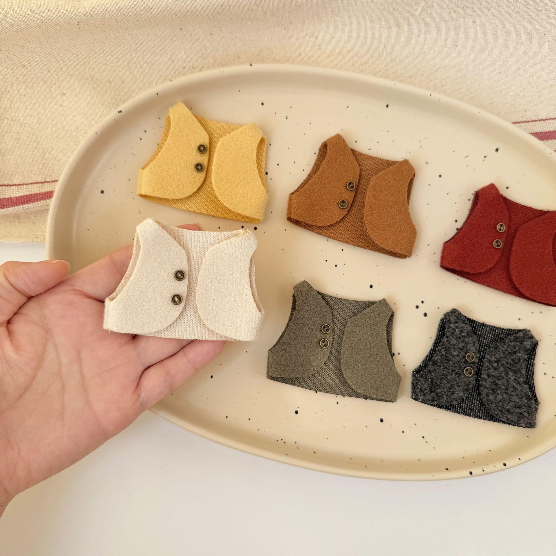 Vintage Fashion Dolls - Handmade 10cm Doll Clothes Vintage Wool