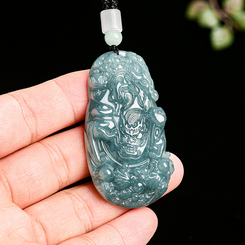 Vintage Fashion Designer - Myanmar Jadeite God of Wealth Pendant