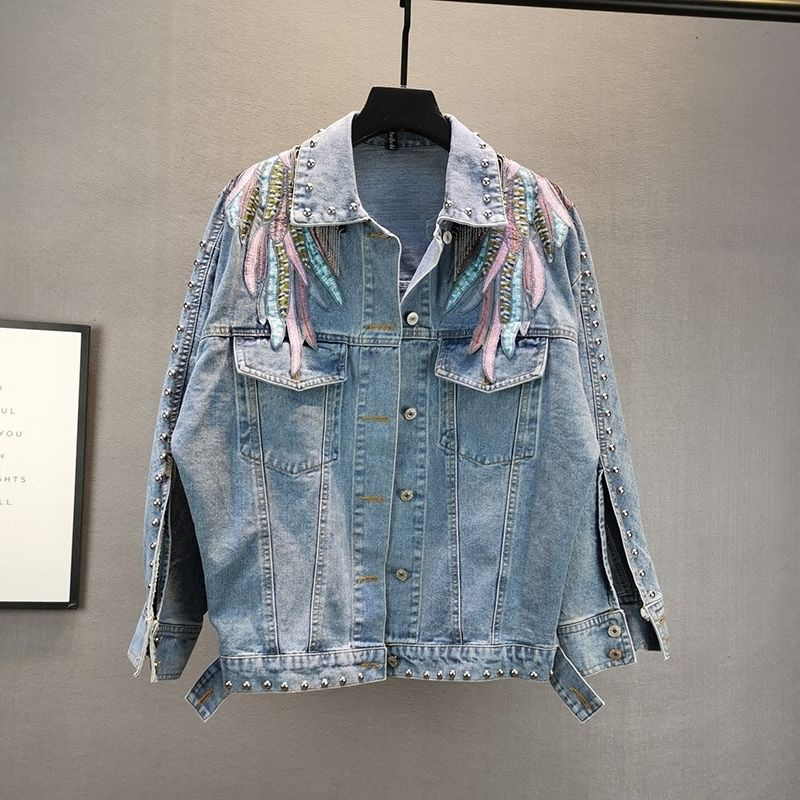 2026 New AutumnFashion Rivet W - огляд і ціна Patchwork Jean Jacket