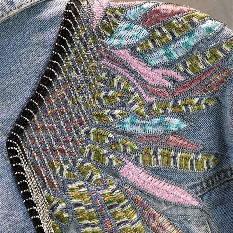 2026 New AutumnFashion Rivet W - огляд і ціна Patchwork Jean Jacket