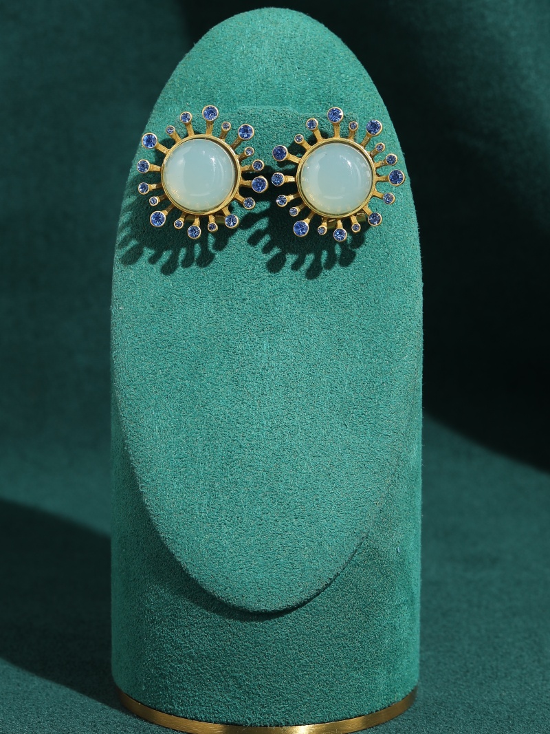 Vintage Green Agate Earrings A - огляд і ціна Vintage Fashion Jewelry Brands