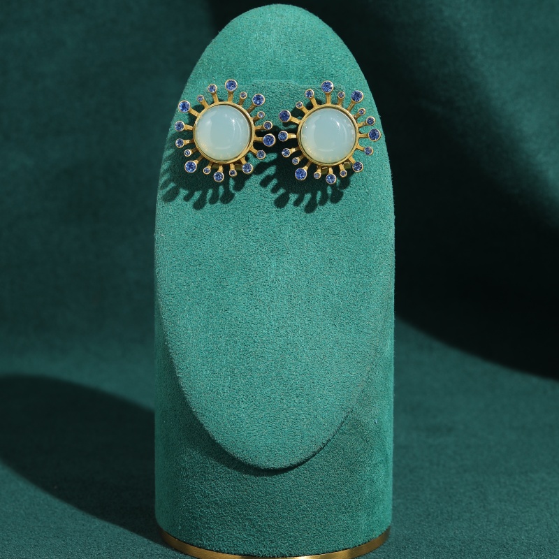 Vintage Green Agate Earrings A - огляд і ціна Vintage Fashion Jewelry Brands
