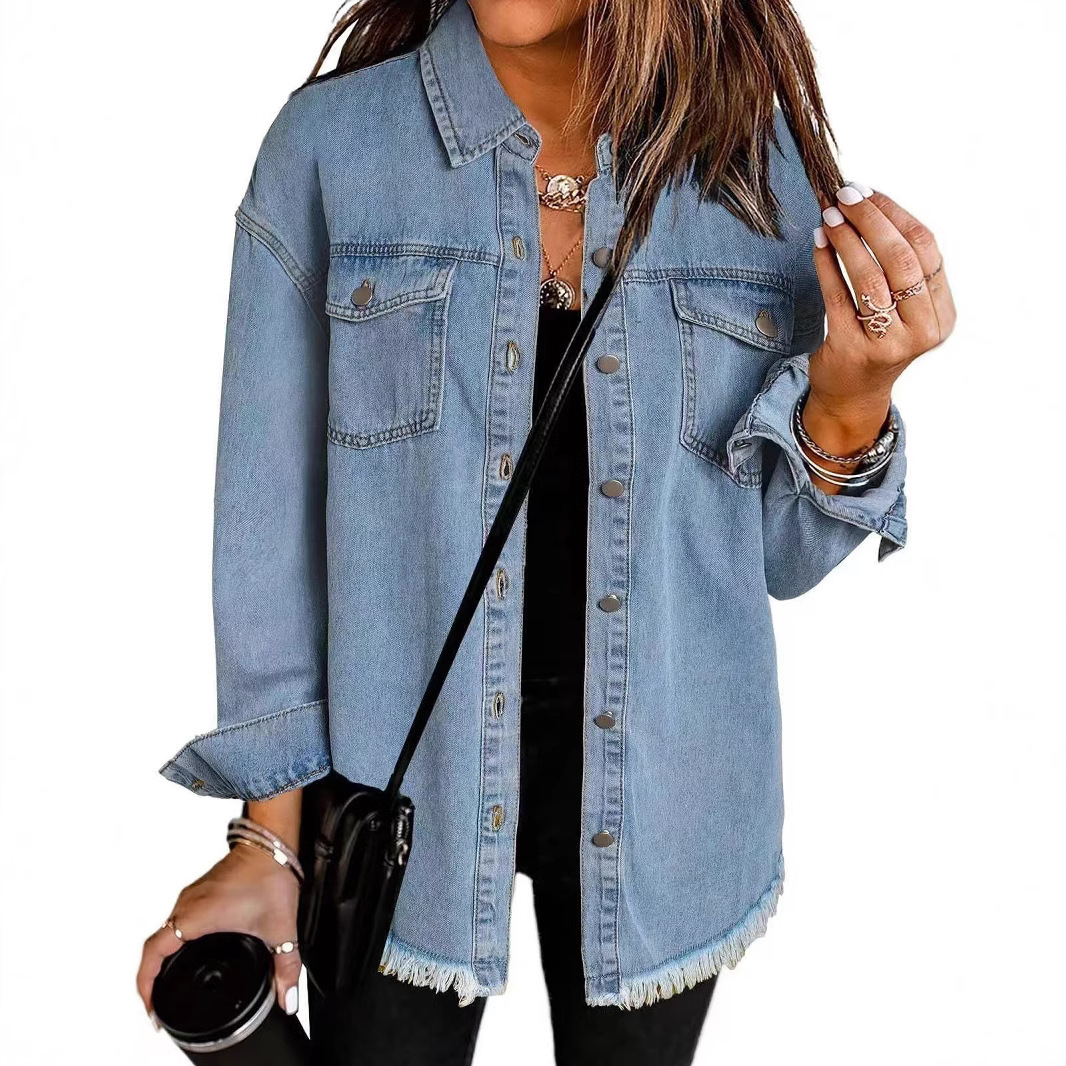 Washed Denim Jacket Women Autu - огляд і ціна Patchwork Jean Jacket