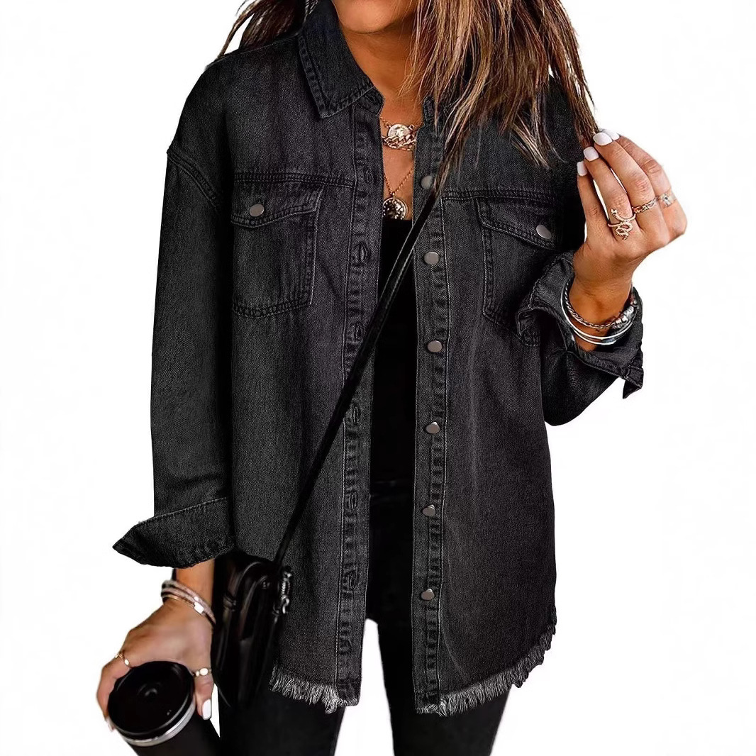 Washed Denim Jacket Women Autu - огляд і ціна Patchwork Jean Jacket