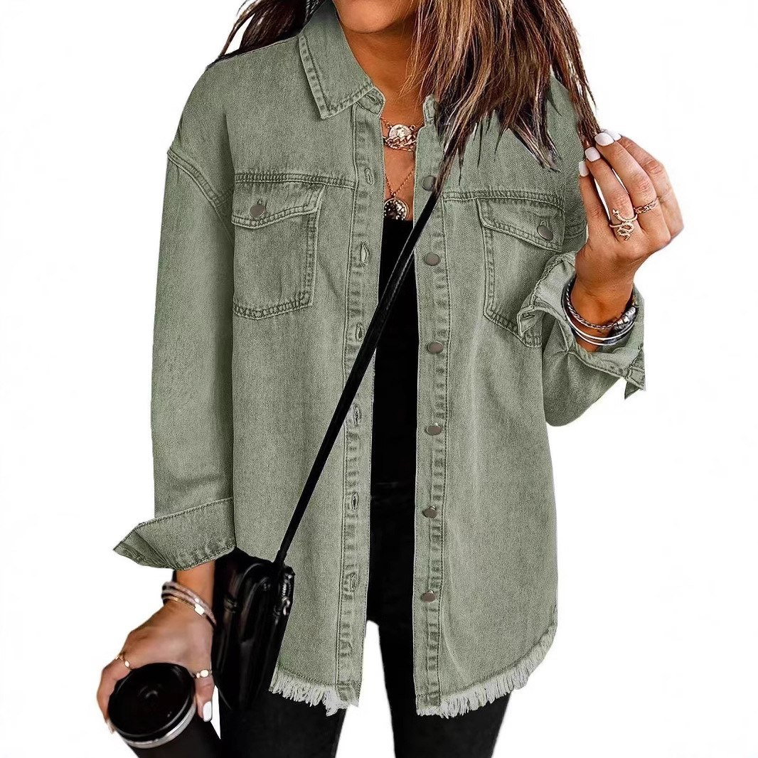 Washed Denim Jacket Women Autu - огляд і ціна Patchwork Jean Jacket
