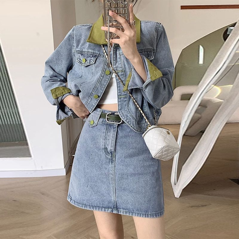 Denim Coats Mini Skirts Two Pi - огляд і ціна Patchwork Jean Jacket