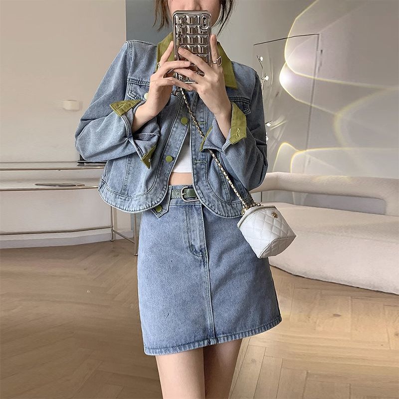 Denim Coats Mini Skirts Two Pi - огляд і ціна Patchwork Jean Jacket