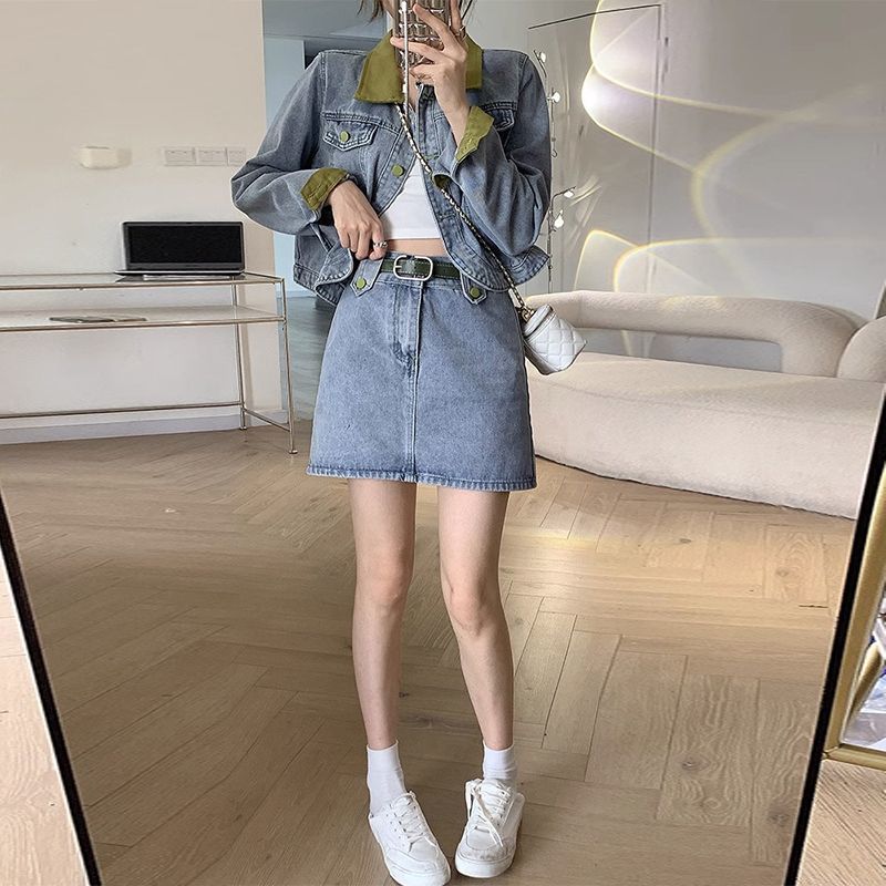 Denim Coats Mini Skirts Two Pi - огляд і ціна Patchwork Jean Jacket