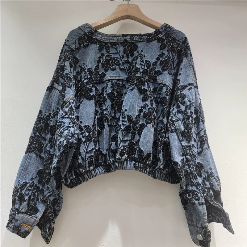 Fashion Jacquard Short Denim J - огляд і ціна Patchwork Jean Jacket
