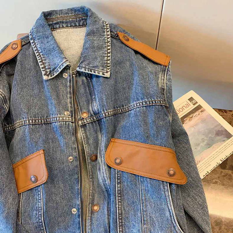 Vintage Stitching Denim Jacket - огляд і ціна Patchwork Jean Jacket