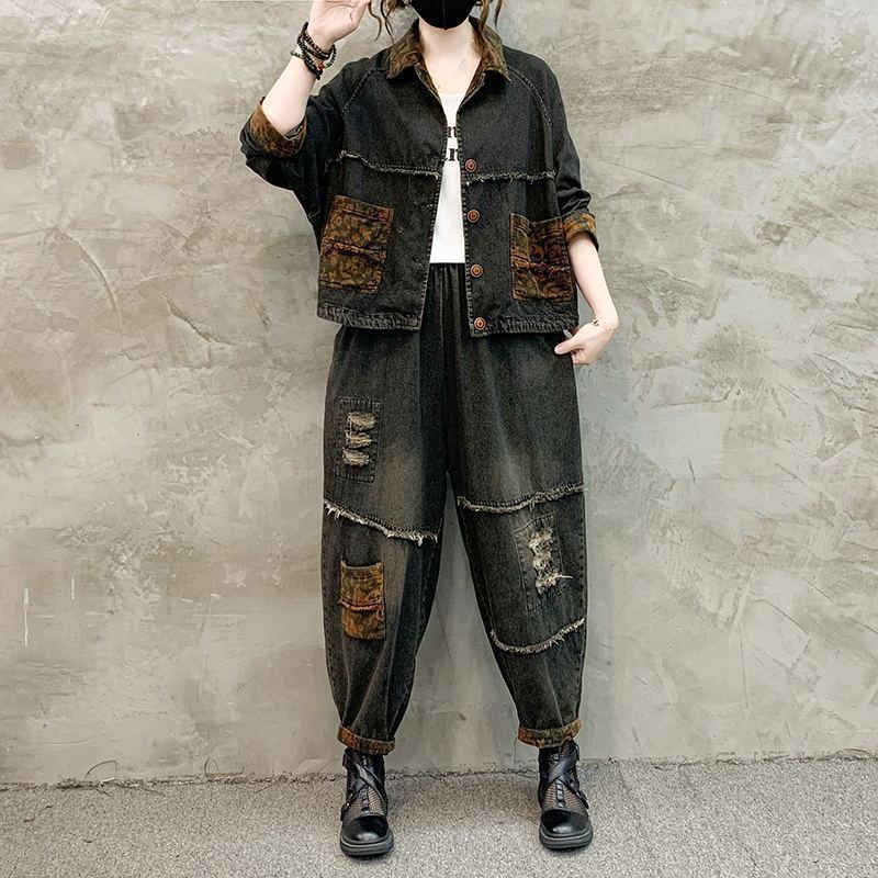 Autumn Winter Women Retro Cowb - огляд і ціна Patchwork Jean Jacket