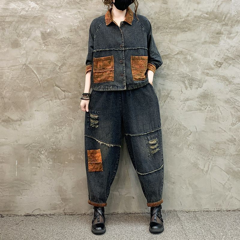 Autumn Winter Women Retro Cowb - огляд і ціна Patchwork Jean Jacket